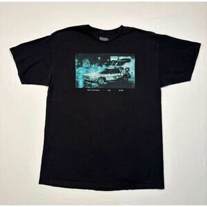 Back To The Future DeLorean Graphic T-Shirt Mens XL Black 1985 Movie Tee Cotton